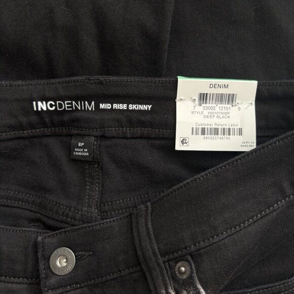 I.N.C. International Concepts Petite Mid Rise Black Skinny Jeans NWT - Picture 8 of 8
